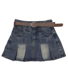 WEGO タックプリーツデニムミニスカパン