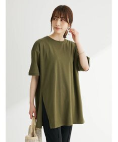 Green Parks 汗じみ防止クルーネックスリットチュニック