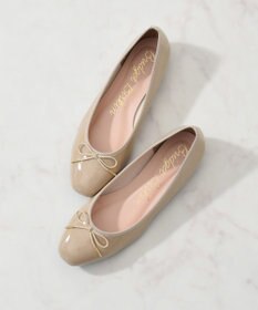 Bridget Birkin 【Bridget Birkin】スクエアトゥリボンレインフラットパンプス