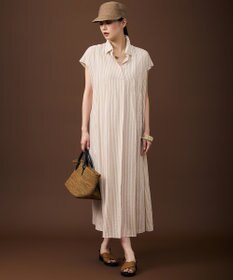 自由区 L 【17号サイズまで展開・WEB限定カラーあり】シアーラミーローンスキッパーシャツ ワンピース