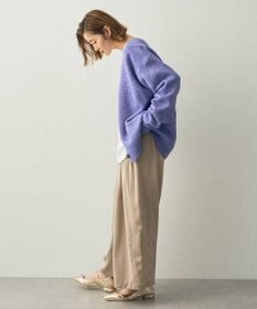 YECCA VECCA サテンタックワイドパンツ