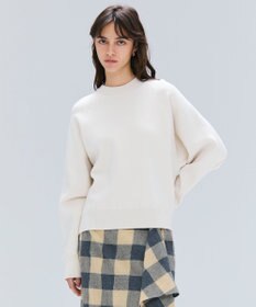 BEIGE， 【洗える】TAFT / コットンカシミヤスウェットニットトップス Bone
