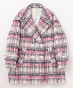 GRACE CONTINENTAL シャギーチェックピーコート