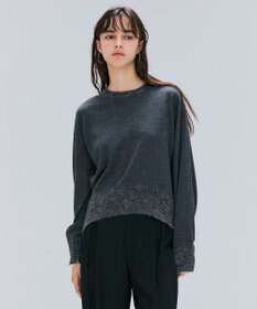 BEIGE， 【洗える】LA MONNAIE / モヘアMIXクルーネックニット Gray