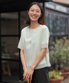 J.PRESS LADIES 【一枚で着映え】コットンスムース レース カットソー