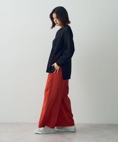 YECCA VECCA サテンタックワイドパンツ