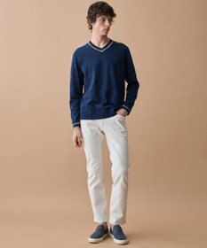 JOSEPH ABBOUD 【イタリア糸使用・清涼感・軽量・洗える】スラブギマ　Vネックニット
