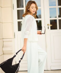 自由区 L 【SHIHOさん着用・セットアップ対応】リネンストレッチワイド パンツ