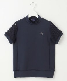 23区GOLF 【WOMEN】【UVケア・吸水速乾】レース袖 モックネックシャツ