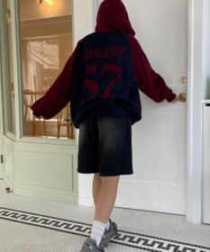 WEGO グラフィックニットパーカー