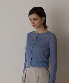 GRACE CONTINENTAL ラメリブシアーニットカーディガン