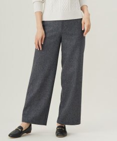 J.PRESS LADIES ネップヘリンボーンワイドパンツ