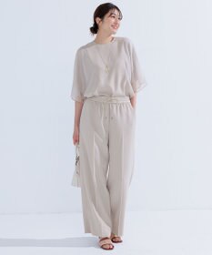 ICB L 【新色追加・UVケア・接触冷感・速乾・防シワ・洗える】 FluidBackSatin  ワイドパンツ