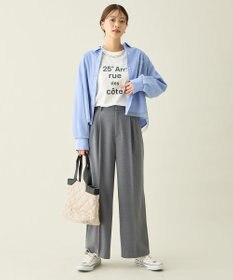 ANY クロップドチュールコンビシャツ