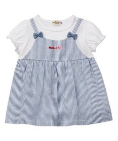 MIKI HOUSE HOT BISCUITS 【80-120cm】重ね着風 半袖Tシャツ