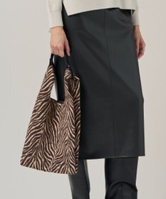 ICB 【WEB限定カラーあり】2WAYエコバッグ 起毛ゼブラブラウン系［WEB限定］