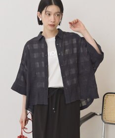 AMERICAN HOLIC シアーチェックショート丈シャツ