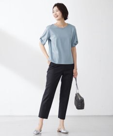 J.PRESS LADIES L 【WEB限定カラーあり・セットアップ対応・洗える・撥水・防汚】コットンFITTYシャーク テーパード パンツ