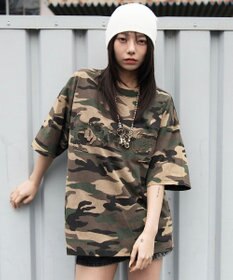 WEGO 【ユニセックス着用ITEM/MLサイズ展開】ブリーチダメージアップリケT（SS）