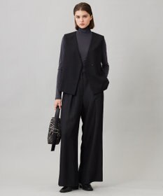 ICB L 【洗える】 ドレープスラブデニム ワイドパンツ