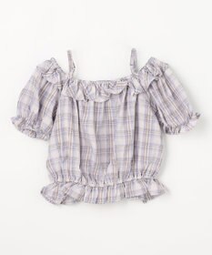 ANY KIDS 【洗濯機可能】2WAY チェックブラウス