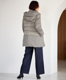 自由区 【撥水加工・洗える】ブライトダウンフード付き ダウンコート