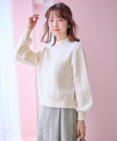 ANY SIS 【洗える】フラッフィーパターン ニット