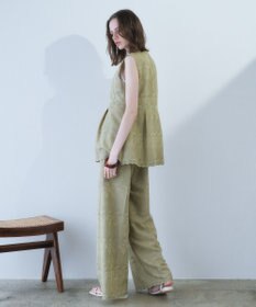 YECCA VECCA 刺繍ワイドパンツ