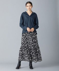 ICB 【洗える】レオパードプリント ティアードスカート