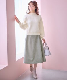 ANY SIS 【洗える】フラッフィーパターン ニット