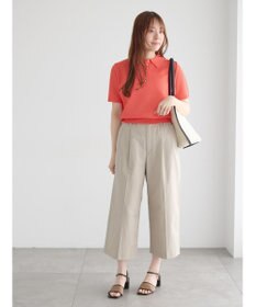 Te chichi 【マシンウォッシャブル】パール釦メッシュニットポロ