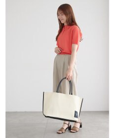 Te chichi 【マシンウォッシャブル】パール釦メッシュニットポロ