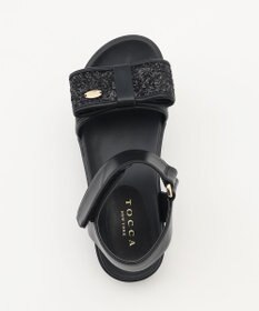 TOCCA GLITTER RIBBON FLAT SANDALS サンダル