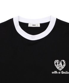 WEGO 【ユニセックス着用ITEM/MLサイズ展開】アクセ付きリンガーグラフィックT（SS）