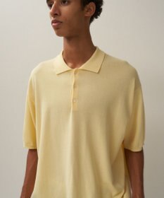 ATON COTTON WASHI KNIT | ハーフスリーブポロセーター - UNISEX