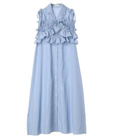 earth music&ecology ＳＥＴ２点シャーリングビスチェ×シャツワンピース