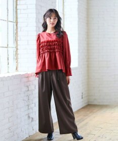 Feroux リボンディテール セミワイドパンツ