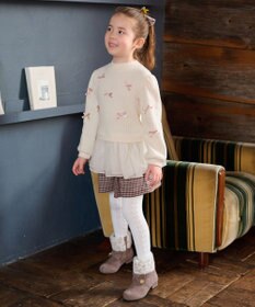 ANY KIDS ふくれジャガードリボンチュニック