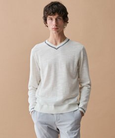 JOSEPH ABBOUD 【イタリア糸使用・清涼感・軽量・洗える】スラブギマ　Vネックニット
