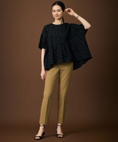 自由区 【WEB&一部店舗限定・サラリ触感】コットンサッカープリント ブラウス