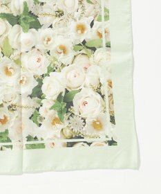 自由区 【カトリエムブーケ】La boroderie de Laurent ブーケモチーフシルクスカーフ