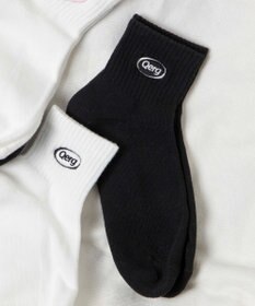 WEGO デザインロゴ刺繍アンクル底パイルソックス