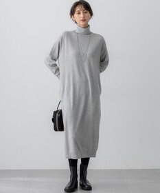 23区 S 【洗える】カシミヤブレンド タートルネック ニットワンピース