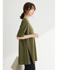 Green Parks 汗じみ防止クルーネックスリットチュニック