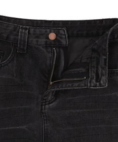 WEGO レオパードベルト付きデニムミニスカパン