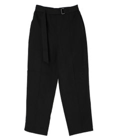 Green Parks 綿麻混バックルベルト付テーパードパンツ