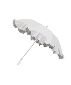 MOONBAT 【1級遮光/遮熱/UV】LANVIN en Bleu (ランバン オン ブルー)晴雨兼用日傘 ラッフルフリル 無地 チャーム付き 折りたたみ傘 楽折