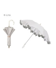 MOONBAT 【1級遮光/遮熱/UV】LANVIN en Bleu (ランバン オン ブルー)晴雨兼用日傘 ラッフルフリル 無地 チャーム付き 折りたたみ傘 楽折