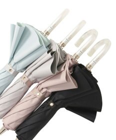 MOONBAT 【1級遮光/遮熱/UV】LANVIN en Bleu (ランバン オン ブルー)晴雨兼用日傘 ラッフルフリル 無地 チャーム付き 折りたたみ傘 楽折