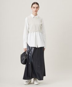 ICB L 【2WAY・洗える】シャツクロスコンビニットプルオーバー